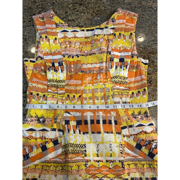 Plenty by Tracy Reese Abstract Print Sleeveless Dress Yellow Cocktail Sz 8 - Picture 4 of 7